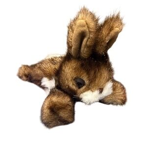 Realistic Rabbit Plush Stuffed Animal Bunny Brown White Soft Toy‎